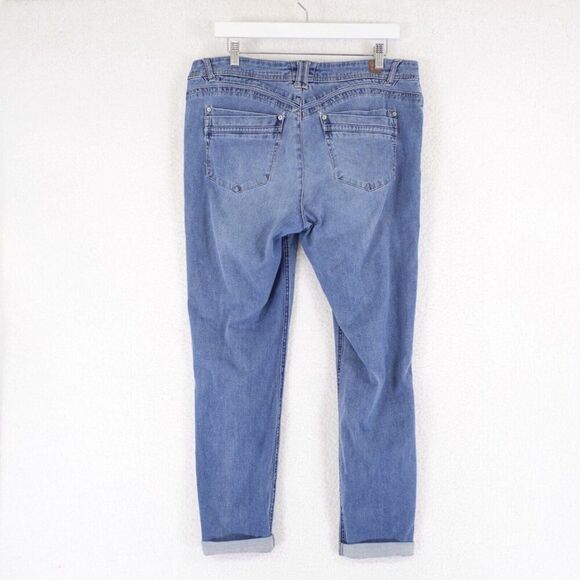 Democracy Freedom Jegging Light Blue Denim Jeans Size 14 35/28 Factory Distresse - Picture 6 of 9